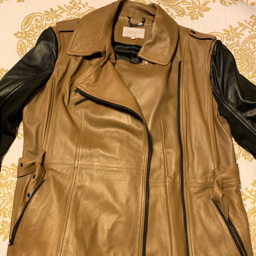 Two Tone Leather Jacket